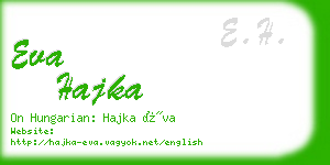 eva hajka business card